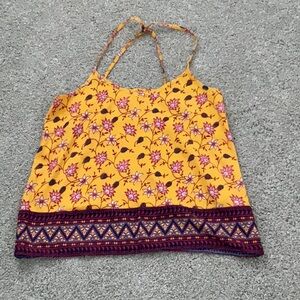 Floral Yellow Spaghetti Strap Top